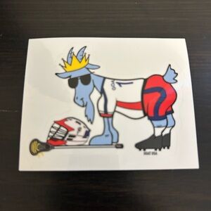 Goat Sticker with lacrosseOR hockey OR money 💰